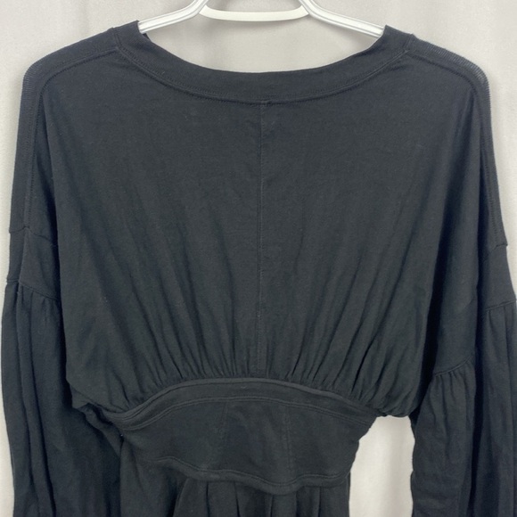 Free People Black Time Traveler Empire Waist Dolman Bishop Sleeve Top - Size XS - Picture 11 of 11
